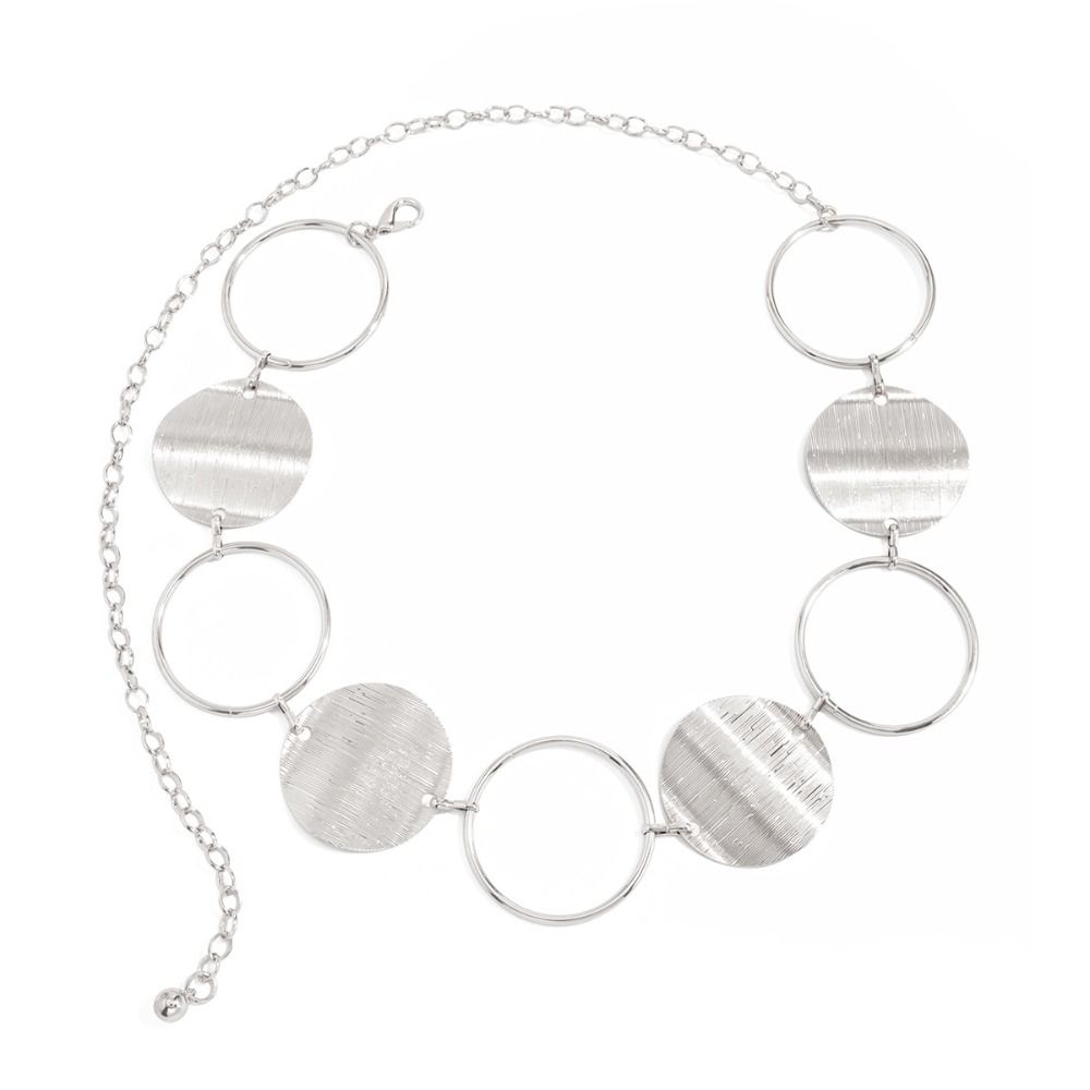 Silver Metal Waist Chain Gold Color Oval Belly Chain Retro Round Ring Waist Chain  Girls