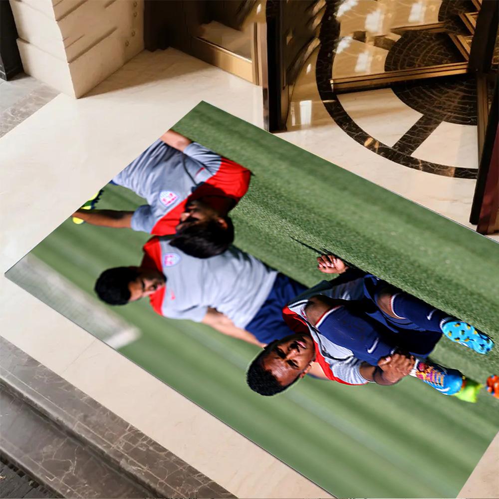 Football Players Floor Mat Design for Outdoor Living Rooms Foyer Entryway Anti-slip Rug Decorate Offices Perfect Birthday/Christmas Gift Idea