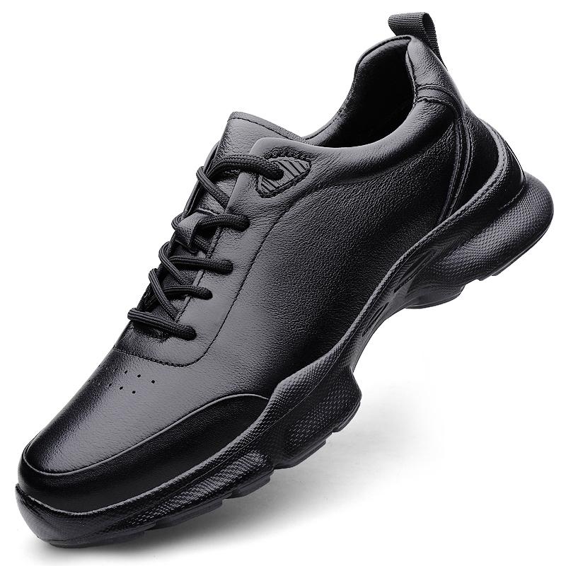 

Модные нескользящие балетки, дышащая повседневная обувь, легкая обувь для ходьбы, мужские кроссовки из натуральной кожи, модная спортивная обувь для бега 45 чёрный