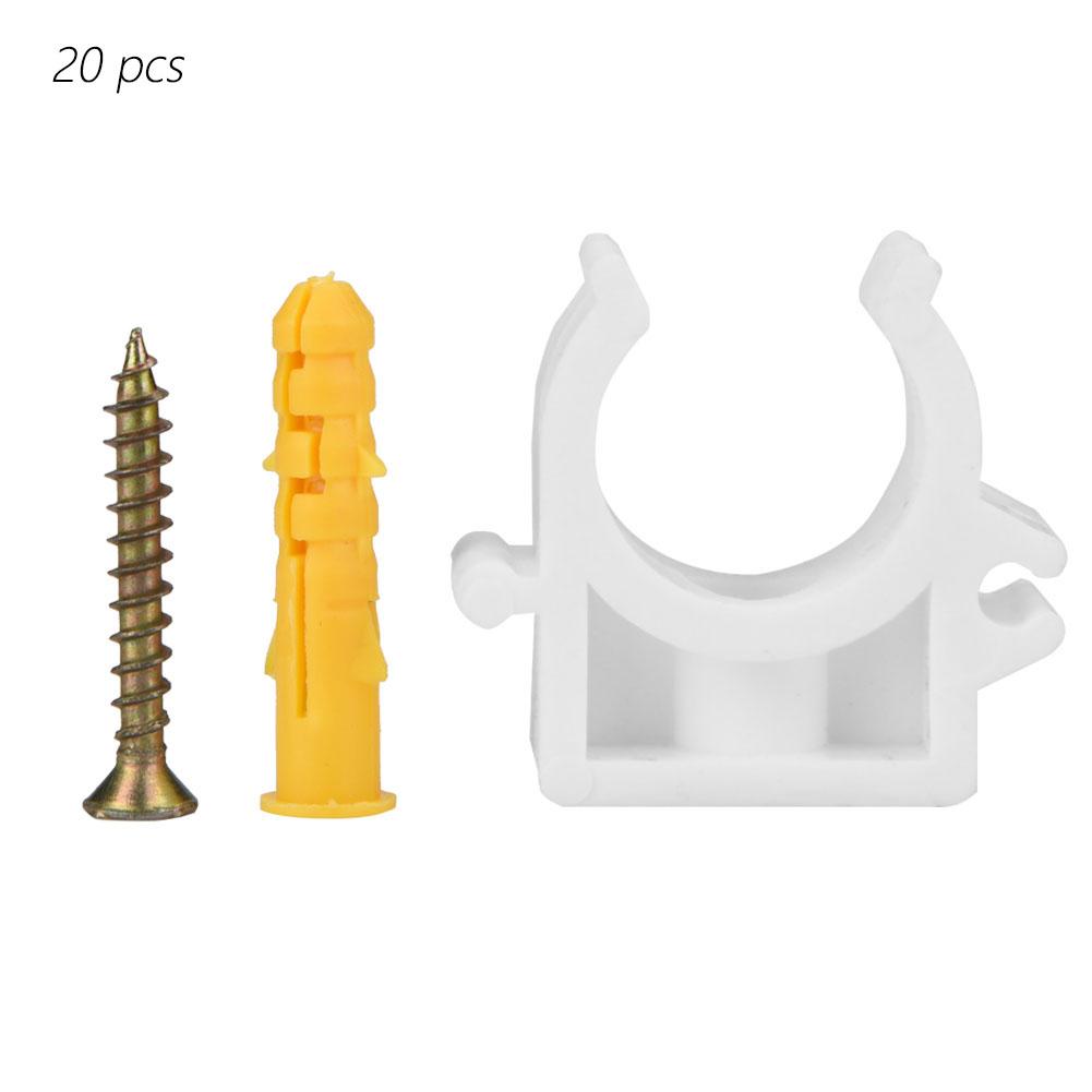 20pcs 16Celsius20Celsius25Celsius32mm U Shaped Combination Pipe Clamp Fixed Clips with Screws (16mm)