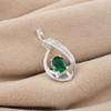 Chrome Diopside Gemstone 925 Sterling Silver Designer Zircon Pendant 1.4" Women Jewelry For Birthday Gift CZP16-7