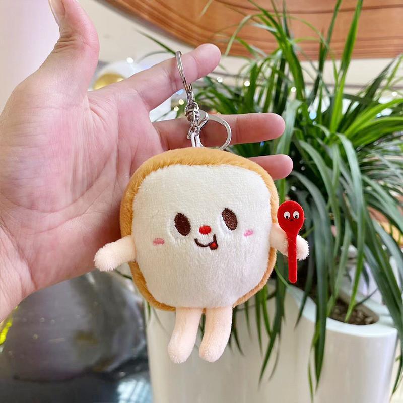 Playful Fun And Plush Keychain Toys Featuring Cartoon Hamburger And Fries French