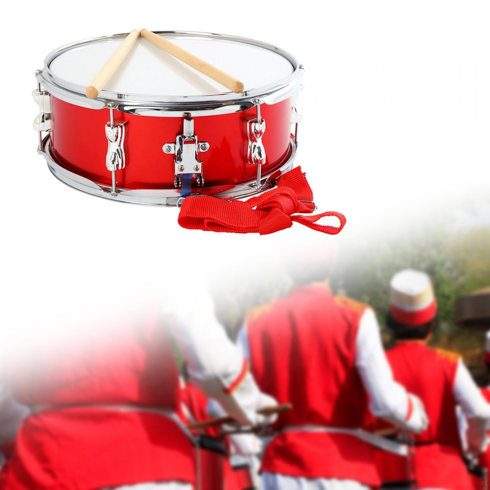 13 Inch Snare Drum Musical Drums with Adjustable Strap, Lightweight Percussion Instrument, blu
