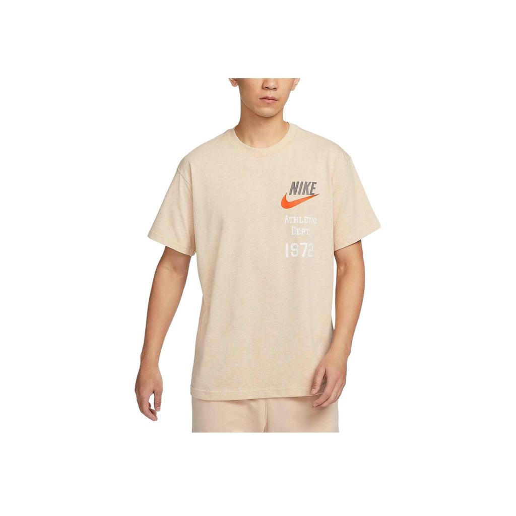 Nike Alphanumeric Crew Neck Casual Short Sleeve T-Shirt With Drop Shoulders Men Tops Sesame-Brown FV1400-252