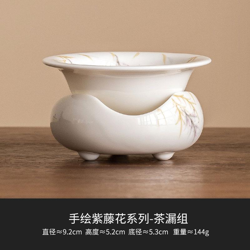 

Hand-painted Wisteria Tea Strainer High-end Gongfu Tea Set Tea Leaf Filter Tea Brewing and Filtering Tool Tea Ceremony оранжевый