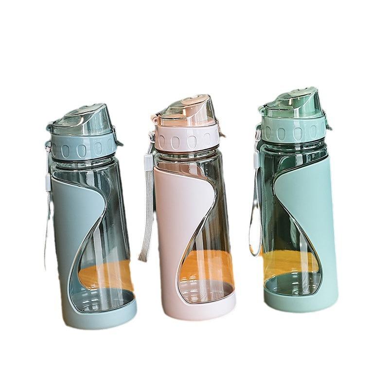 Summer portable plastic cup, men's and women's hand-held student cup, heat-resistant and leak proof drinking cup, casual cup