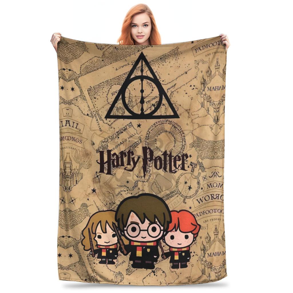 Magical Fantasy World HP Cartoon Blanket Multi-size Super Soft Cozy Throw Blankets for Couch Sofa and Bed