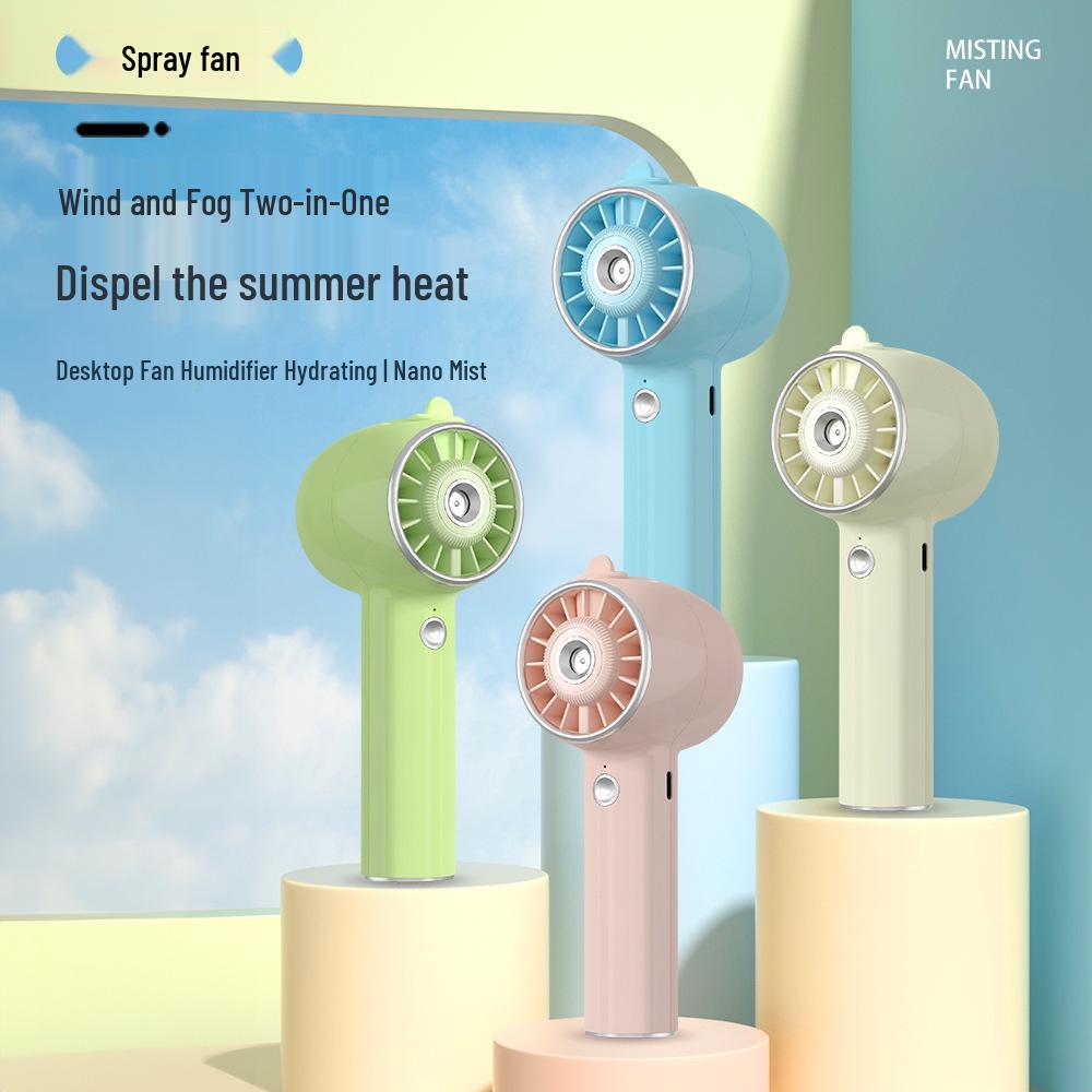 

Rechargeable Handheld Spray Cooling Fan for Students and Office 156x60x58mm синій