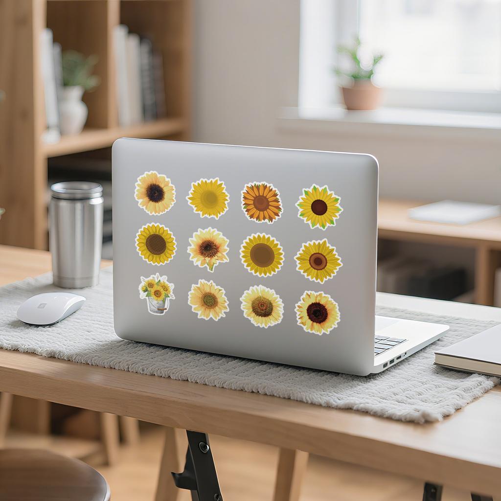 50 Sunflower Graffiti Stickers Suitcase Car Notebook Refrigerator Water Cup Waterproof Decorative Stickers