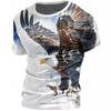 Streetwear Mens Clothing Casual Graphic T-shirt 3D Digital Printing Animal Tiger Pattern Short Sleeved New In Tops Men's T Shirt