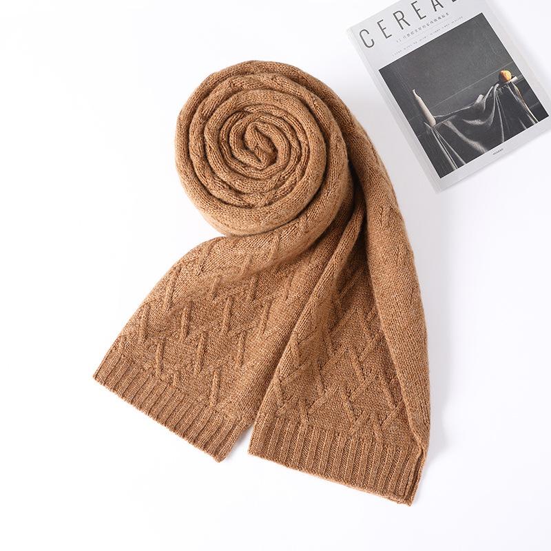 Winter new jacquard solid color cashmere scarf men and women thickened fashion warm wool scarf scarf scarf
