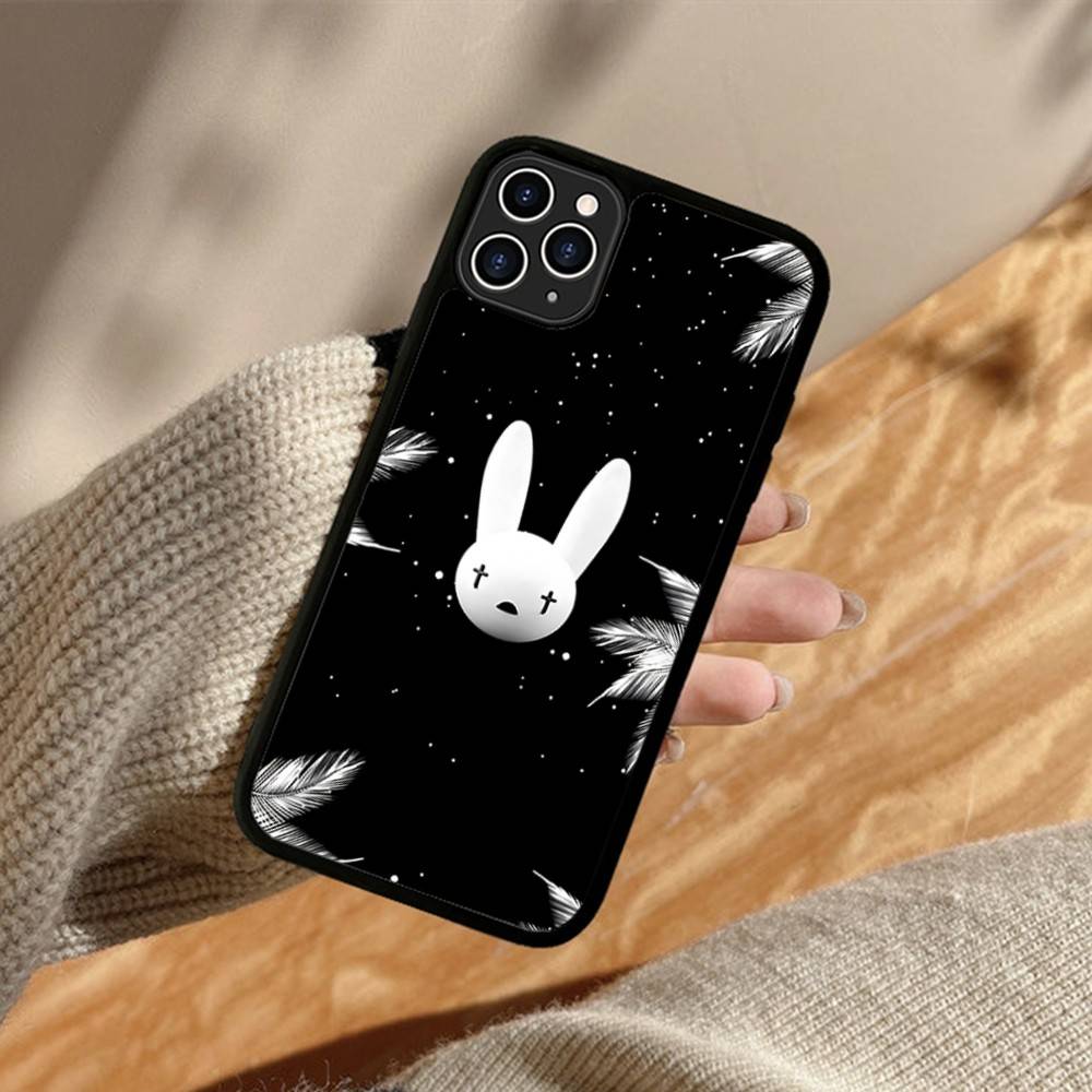 B-Bad Bunny Art Phone Case For IPhone 17 16 15 14 13 Plus 12 11 Pro Max PC+TPU Cases Back Cover