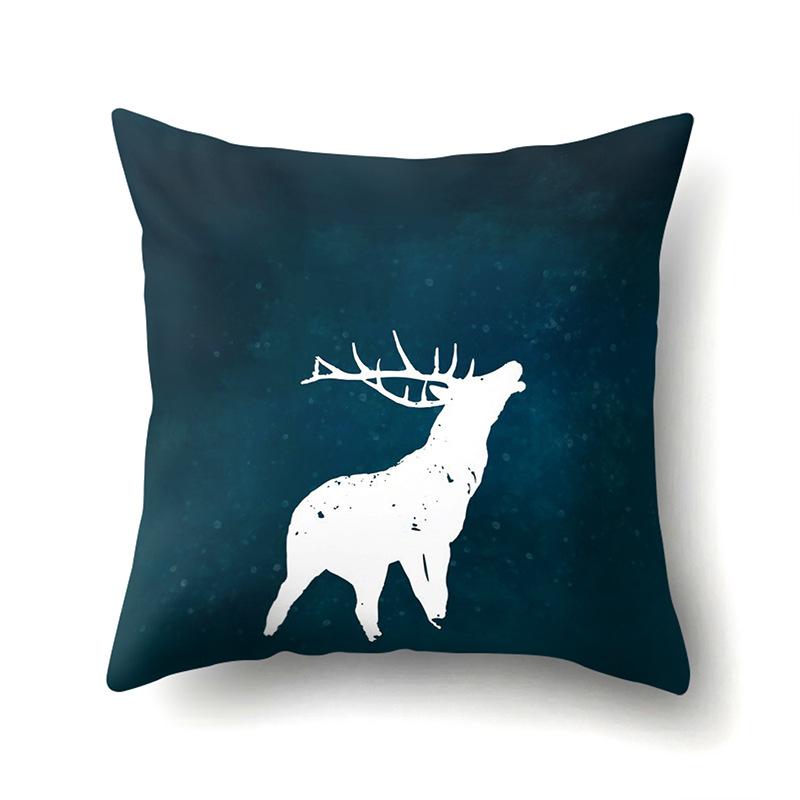 Polyester Pillowcase Automobile Decoration Home Printed Deer Pillowcase Waist Cushion Cover Car Cushion Head Cushion Cover