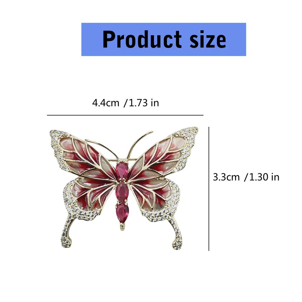 Handcraft Alloy Butterfly Pin Intricate Craftsmanship Sturdy Materials Fashion Accessory for Outfits or Bags Decoration