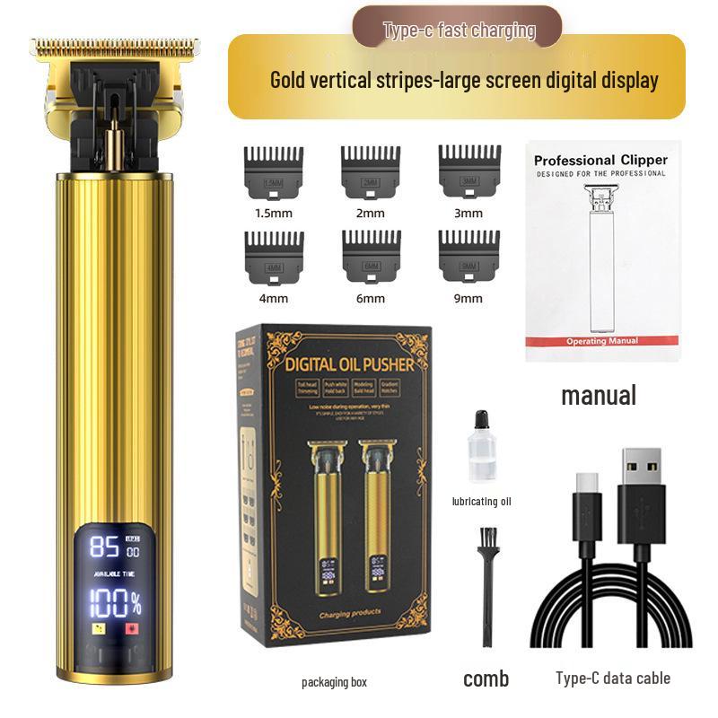 Retro Electric Hair Clipper & Shaver - Special Oil Design for Bald and Styled Heads