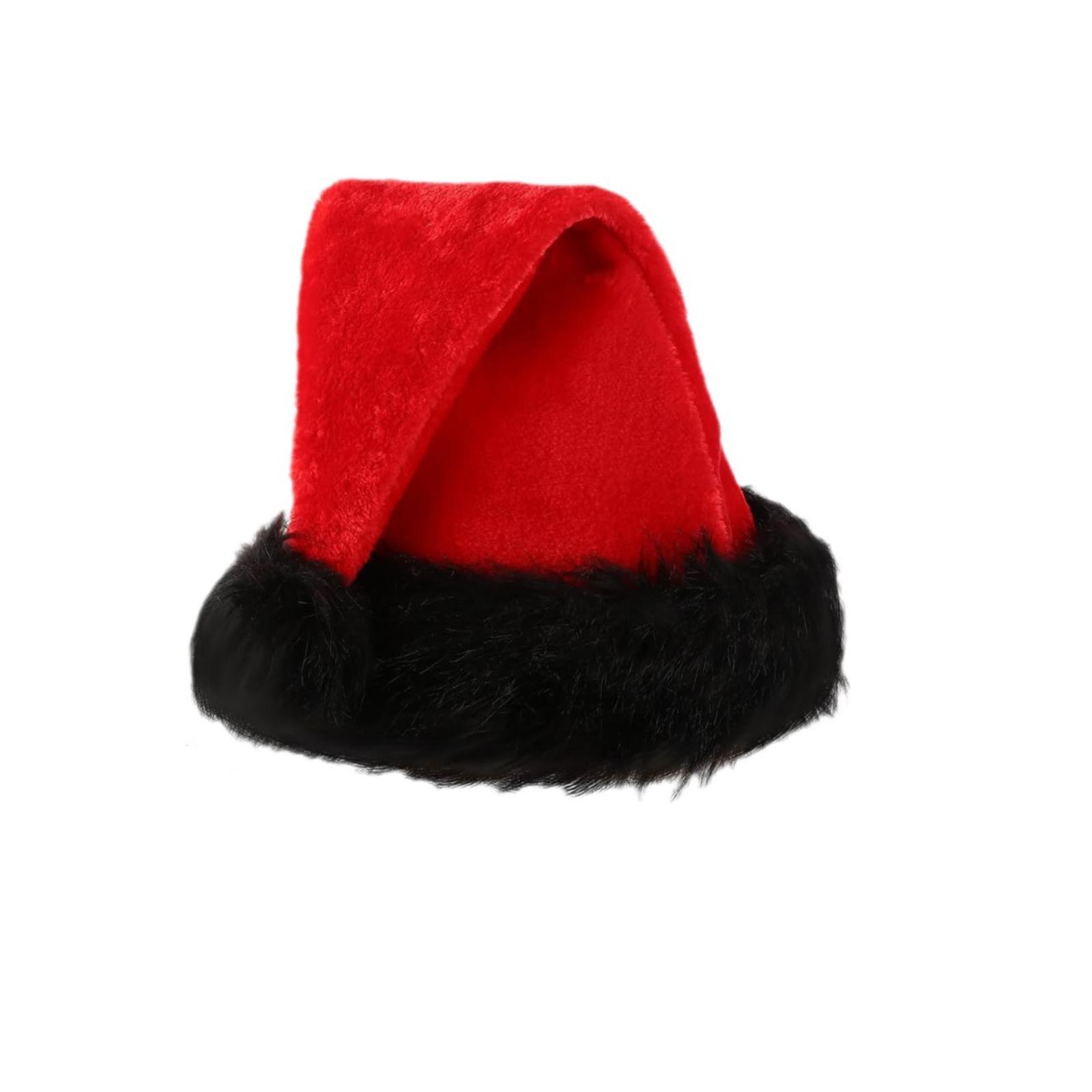 

Рождественские украшения, Красная плюшевая рождественская шапка, Мягкий и теплый праздничный головной убор 32 45CM красный