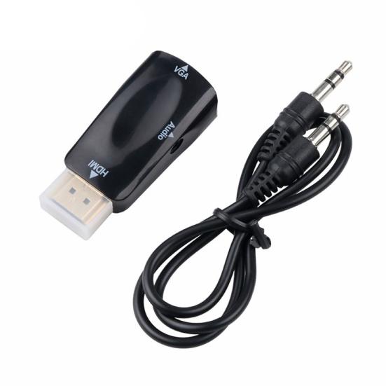 HDMI-compatible To VGA Adapter Male To Female High Clarity 1080P Audio Cable Converter for PC Laptop
