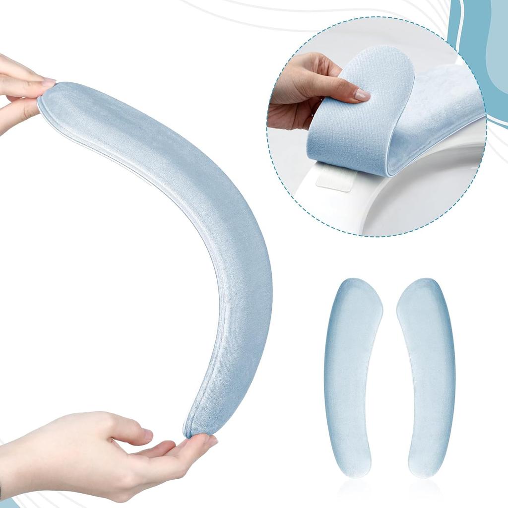 Toilet Seat Cover, Thick and Elastic Bathroom Toilet Seat Cushion Soft Polyester Fiber Sponge Cushioned Lid Cover, Non-Slip Washable Reble Comfort