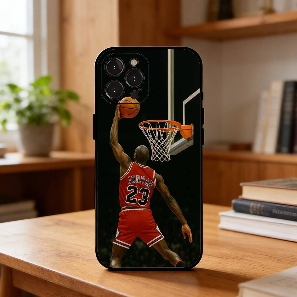 Cool and Classic J-Jordan Phone Case For iPhone17 16 15 14 13 12 11 Pro Max Plus,5G Soft Black Case