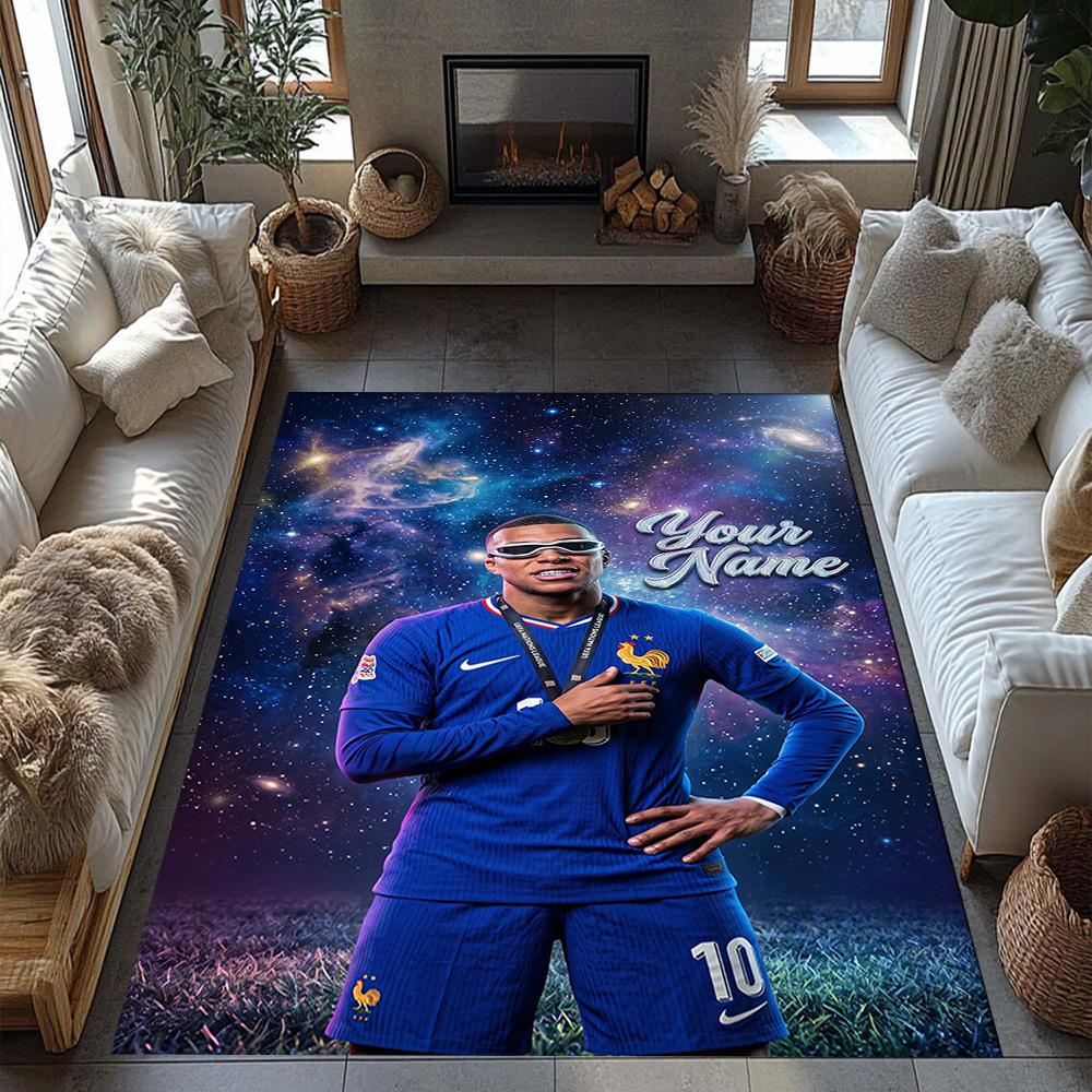 Mbappe Personalized Text Carpet Perfect For Hallway Dining Room Game Room Foyer Antislip Carpet Anime Office Decor Wedding Party Gift