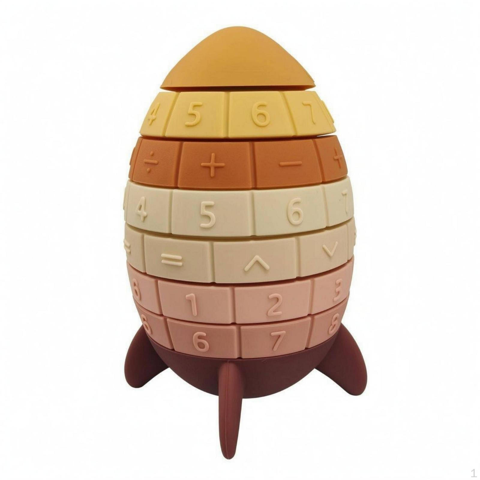 Spacecraft Stacking Toy Raised Numbers Number Math Symbols Silicone Stacker