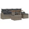 VidaXL Set de canapé de jardin 6 pièces avec coussins Gris Poly Rattan 3358309