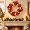 Shiny Tinsel Wreath Easy to Hang Christmas with Baubles Lightweight for Seasonal Displays