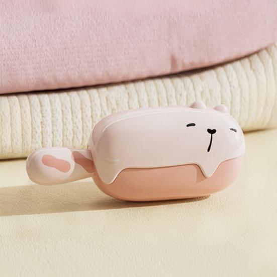 Lint Roller with Integrated Storage Box Cartoon Cat Design No Damage Pet Hair Lint Pilling Remover Reusable Cleaning Tool