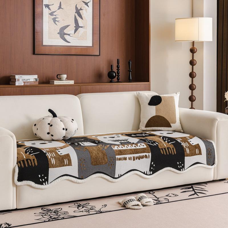 

Autumn And Winter American Special-Shaped Sofa Cushion New Four-Season Universal Straight Row Non-Slip Leather Sofa Cover Cover Cloth Towel 90*90cm