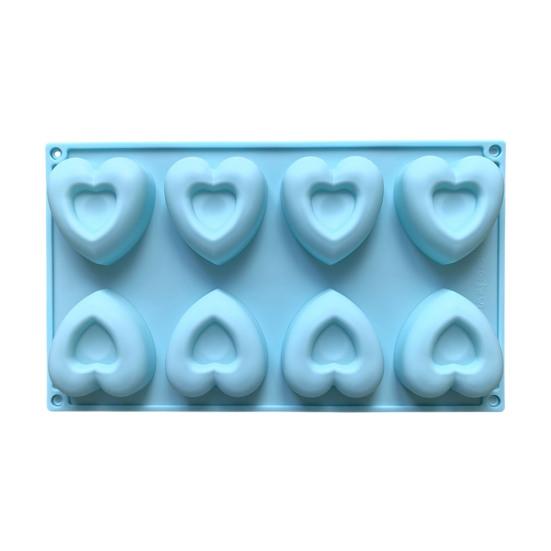 Heart Shape Silicone Mold 8-Cavity Chocolate Cake Soap Candles Mold Flexible Easy Release Baking Mold Kitchen Home Bakery Restaurant Cooking Tools