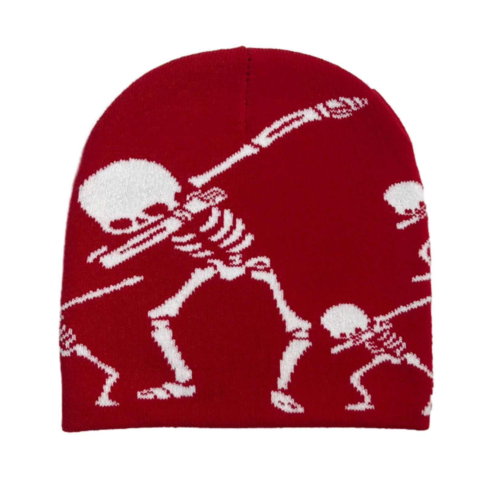 

Gothic Skeleton Beanie Hat for Women Men Comfortable Knit Hat Pullover Cap Boy Winter Autumn Skull Cap Fashion Headdress 4