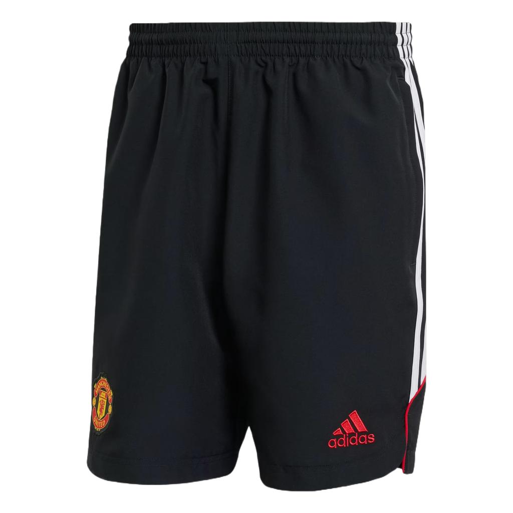 Adidas Manchester United UBP Classic Fashion Simple Versatile Solid Color Striped Sports Shorts Men Shorts Black JF0369