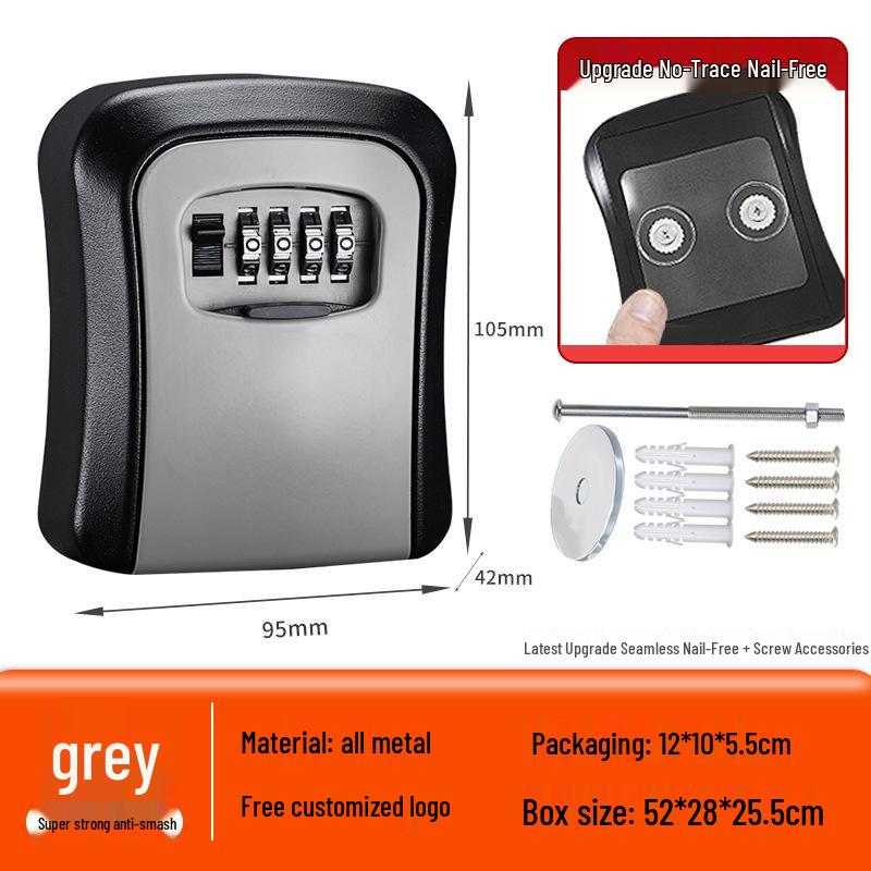 Wall-Mounted Anti-Theft Key Lock Box for Homes and Construction Sites