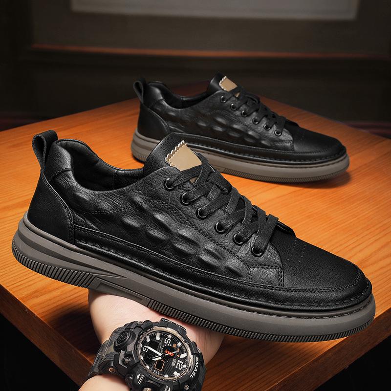 Men's Shoes Crocodile Pattern Genuine Leather Man Oxford Shoes Lace Up Men Casual Fashion New Comfortable Office Shoes Footwear