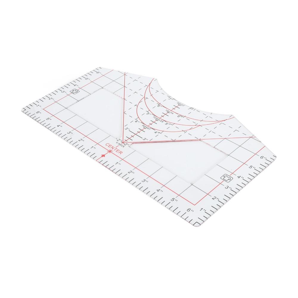 Transparent T-Shirt Ruler Neckline Alignment Garment Sewing Ruler  Garment Sewing