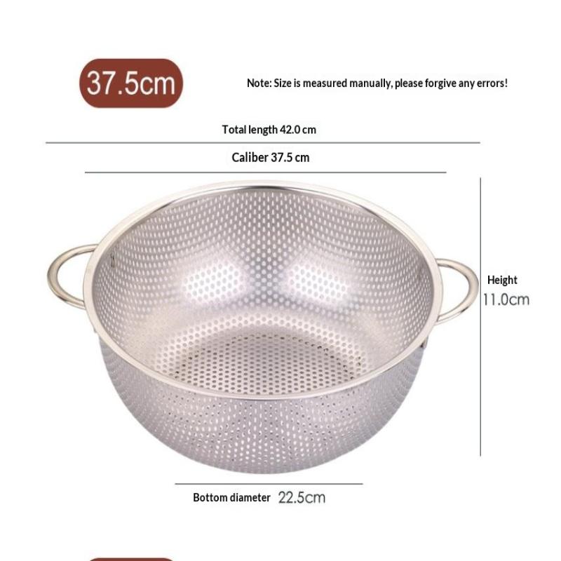 Sifter Colander Strainer Sieve Baskets Stainless Steel Kitchen Hole Dense Mesh6