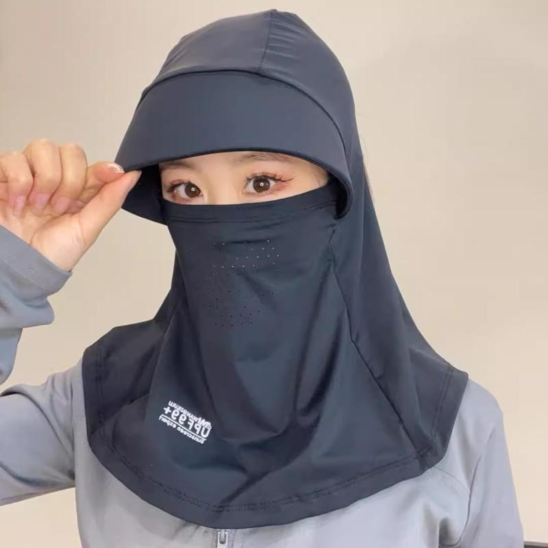 Upf99 Plus Ice Silk Sun Hood With Breathable Mesh And Wide Brim Face Neck Cover For Summer Cycling Hiking Outdoor