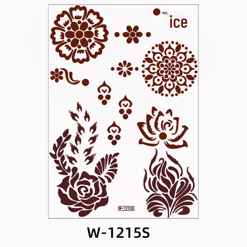 Zhengxiang 2025 Waterproof Brown Floral Lace Henna Tattoo Sticker