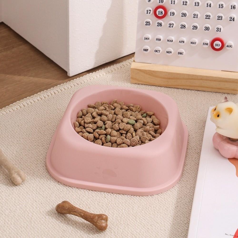 Plastic Cat Food Bowl Anti-Fall Flip Cat Plates New Square Cat Bowl Pet Feeding