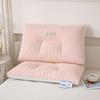 Embroidered ice silk latex pillow simple solid color pillow core household single pillow 48x74cm