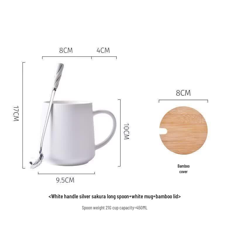 Ceramic Coffee Mug with Lid and Spoon