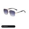 Retro Square Sunglasses for Men, Vintage Double Bridge Metal Frame Sun Glasses, Classic Fashion Eyewear for Driving Travel Outdoor