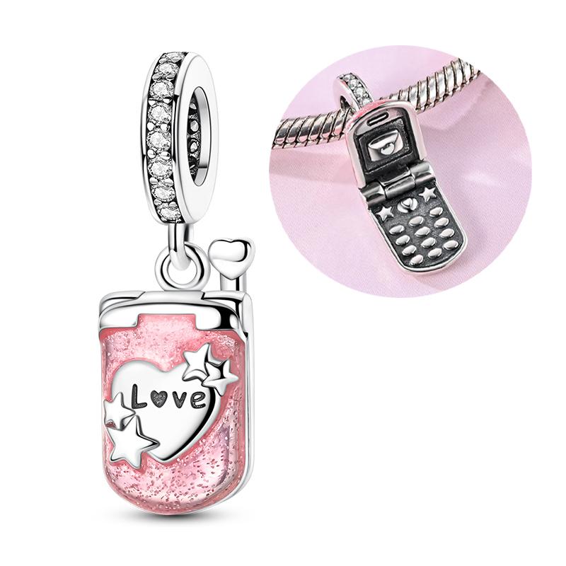 Copper Charms Beads Affection Love Valentine Pendant Fit Original Bracelet Diy Woman Gift Jewelry