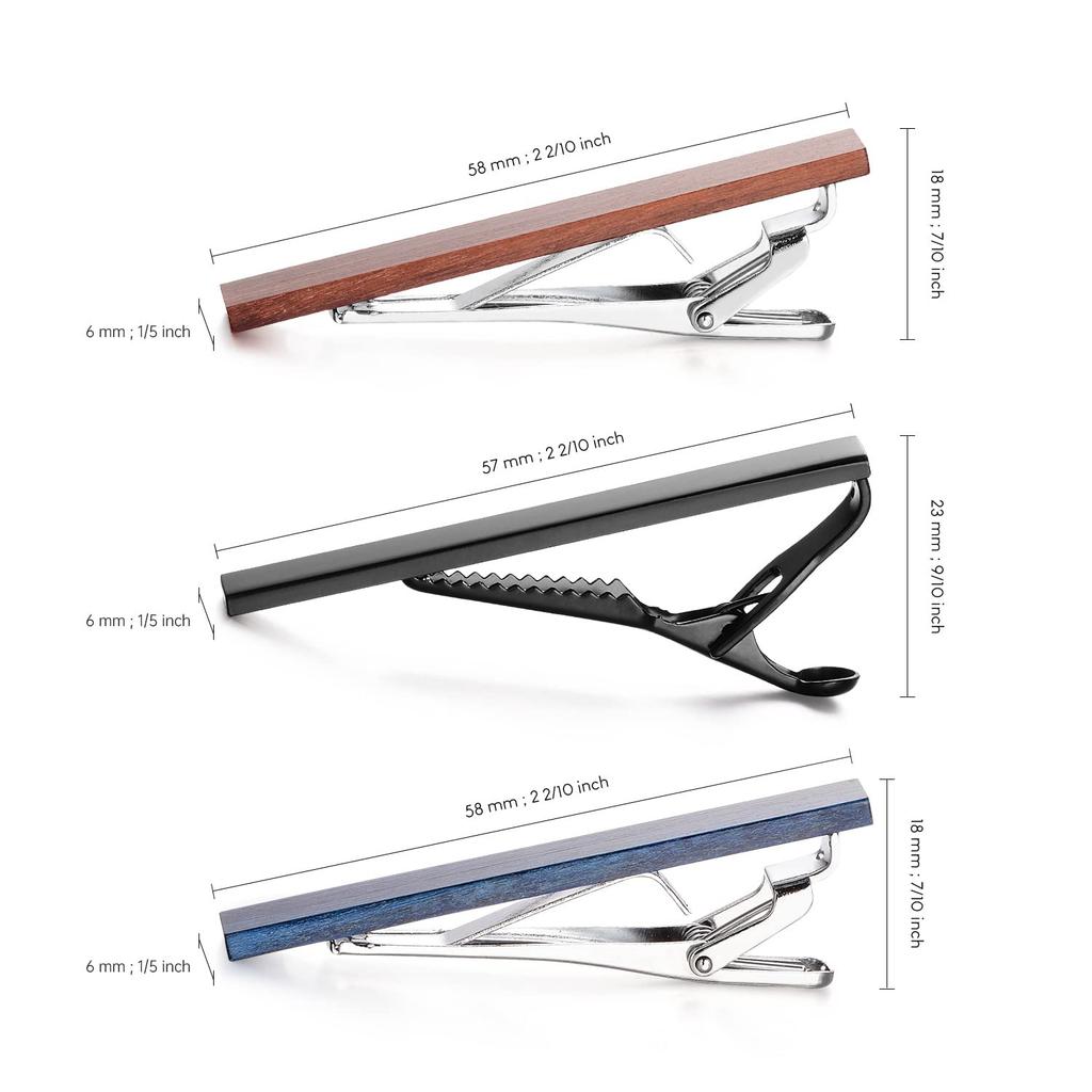 Elegant Tie Clip Set of 3 Stylish Tie Clip Set for Men Simple yet fashionable Perfect as a birthday wedding [wynameleri] - - - gift, present, etc.
