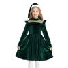 Girls' Fashion Cute Solid Color Ruffled Long-Sleeve Princess Christmas Party Performance Dress Tulle Gown