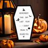 Halloween Table Sign Halloween Tabletop Wood Coffin Sign Board Festive Scene Props Display Scary Message Board For Farmhouse