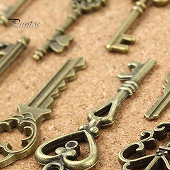 Antique Style Pendents 13Pcs/Bag Pendants Stylish Key Shapes Alloy Charms for Party
