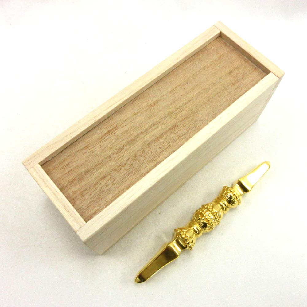 

специальная буддийская статуя пестик Токко, деревянный резной буддийский алтарь из кипариса, сусальное золото, коробка из павловнии, в комплекте 28005 [инструмент Дхармы] Куриты