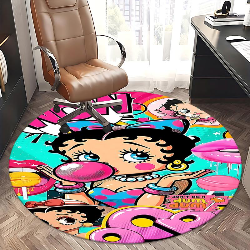 Betty Boop Round Chair Mat - Home Decor, Sofa Carpet, Office Rug Gift for Bedroom