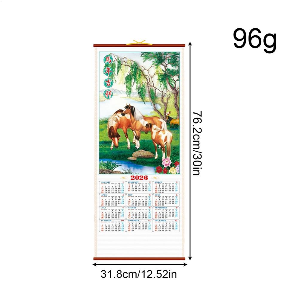 Year The Horse 2026 Wall Calendars Chinese Lunar Date Calendar Tear Off Daily Calendar Hanging Lucky Character Home Office Decor
